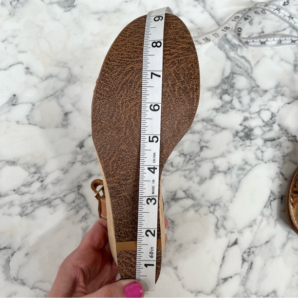 Baskets Buskins made in Brazil brown woven leather suede wedge sandals - Picture 9 of 10